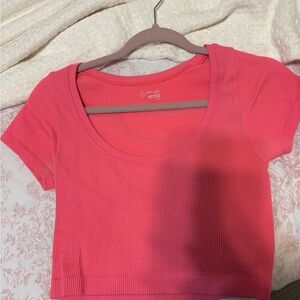 Aerie Women's Ribbed Scoop Neck Crop Top - Pink